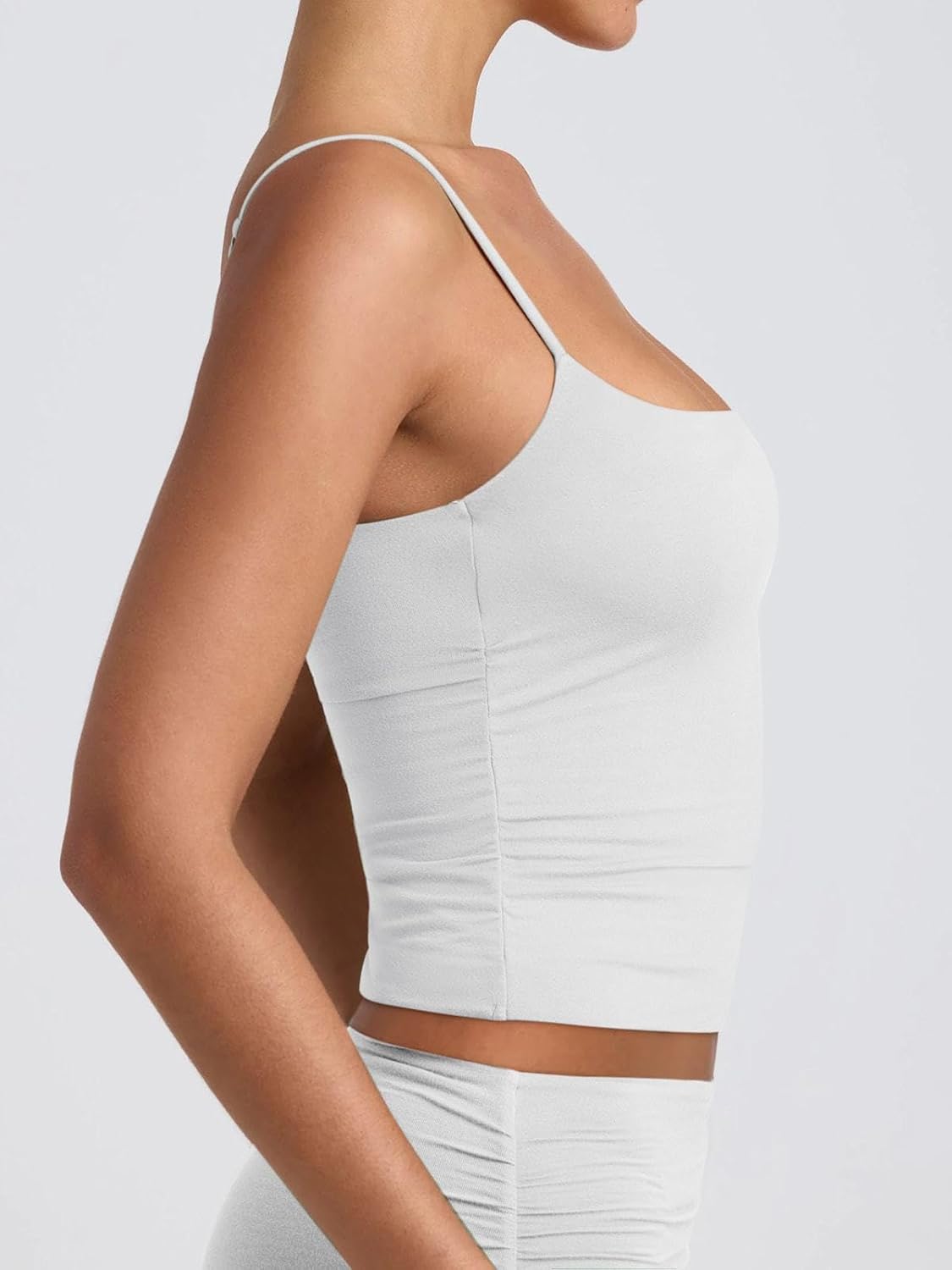 PINKMSTYLE Women's Basic Double Lined Scoop Neck Tank Tops Adjustable Cami Tank Summer Sleeveless Tops
